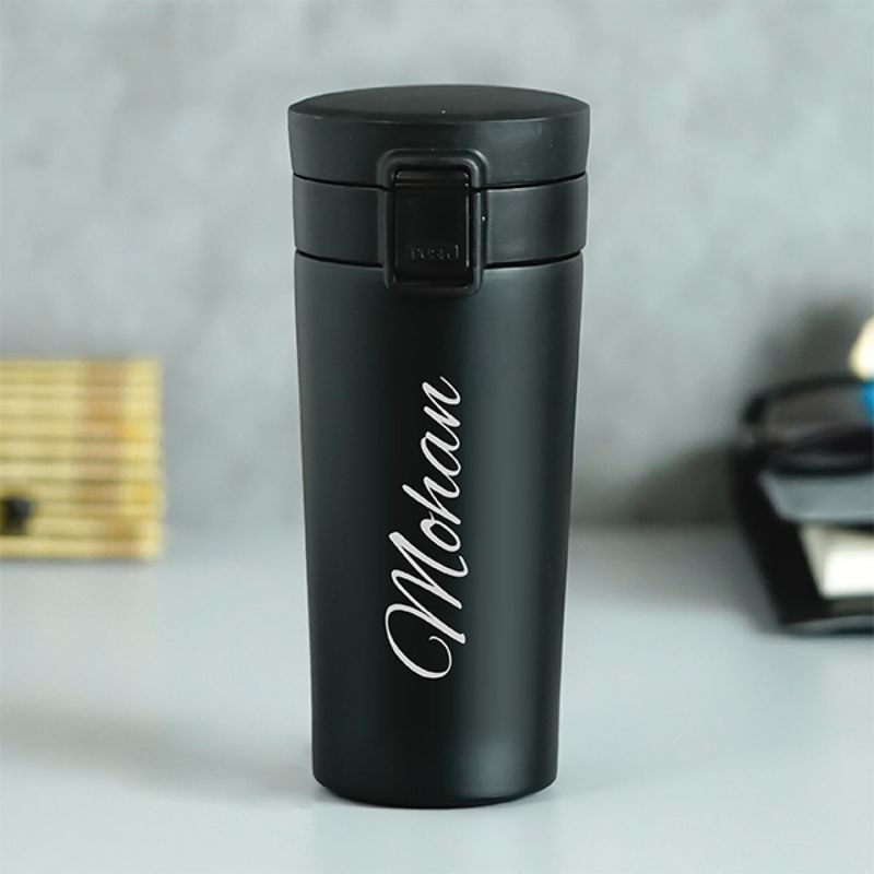 Customised Black Insulated Travel Mug
