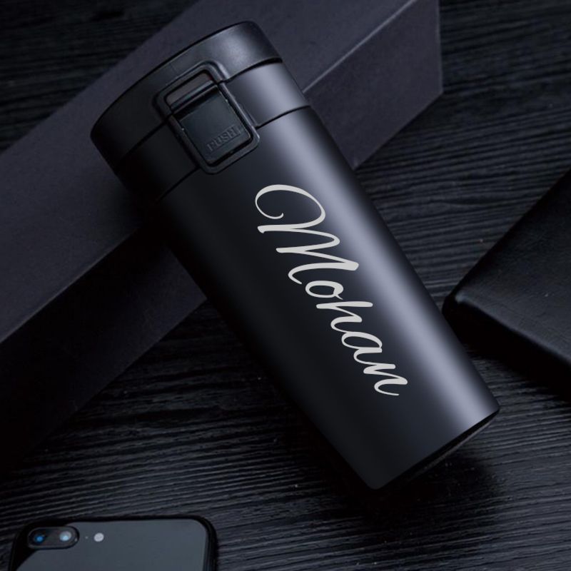 Customised Black Insulated Travel Mug