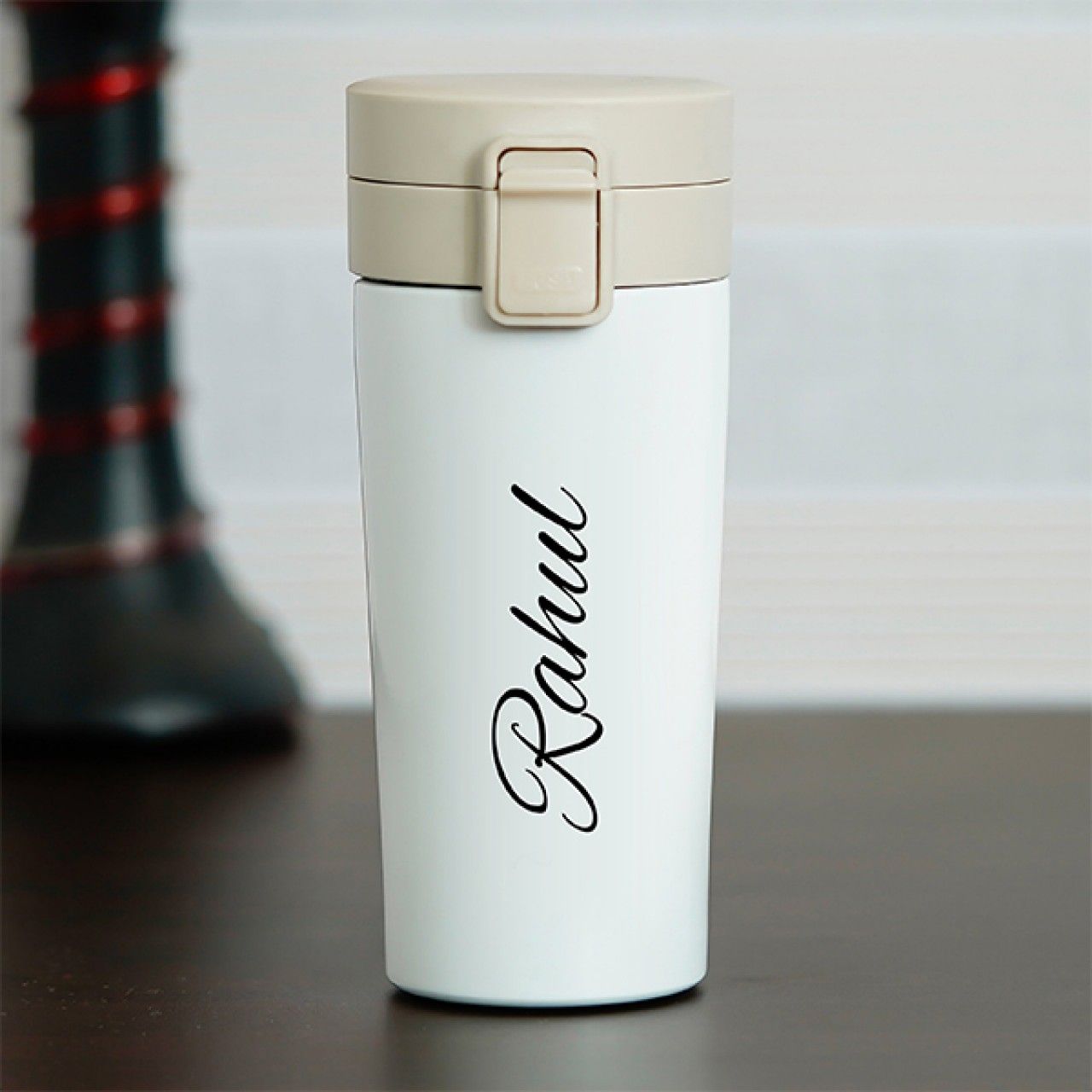 Customised White Insulated Travel Mug