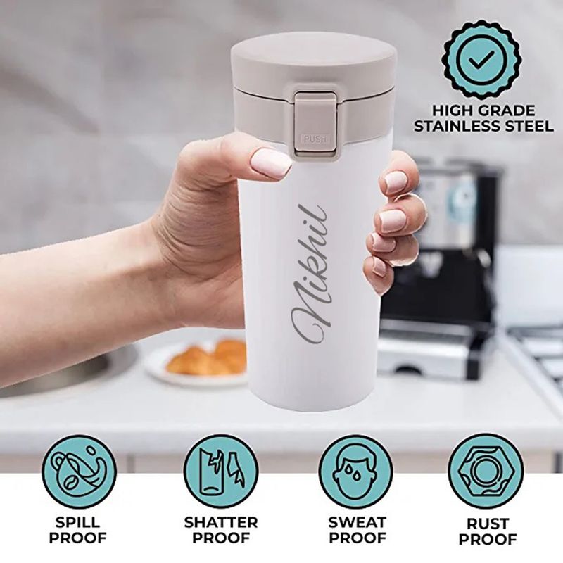 Customised White Insulated Travel Mug