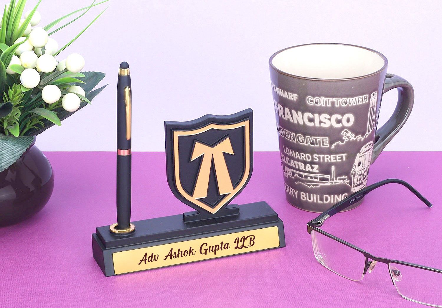 Personalized Pen Stand for Lawyers &amp; Advocate with Pen