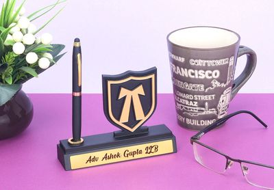 Personalized Pen Stand for Lawyers &amp; Advocate with Pen