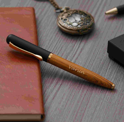 Personalized Rich Wood Magnetic Roller Pen