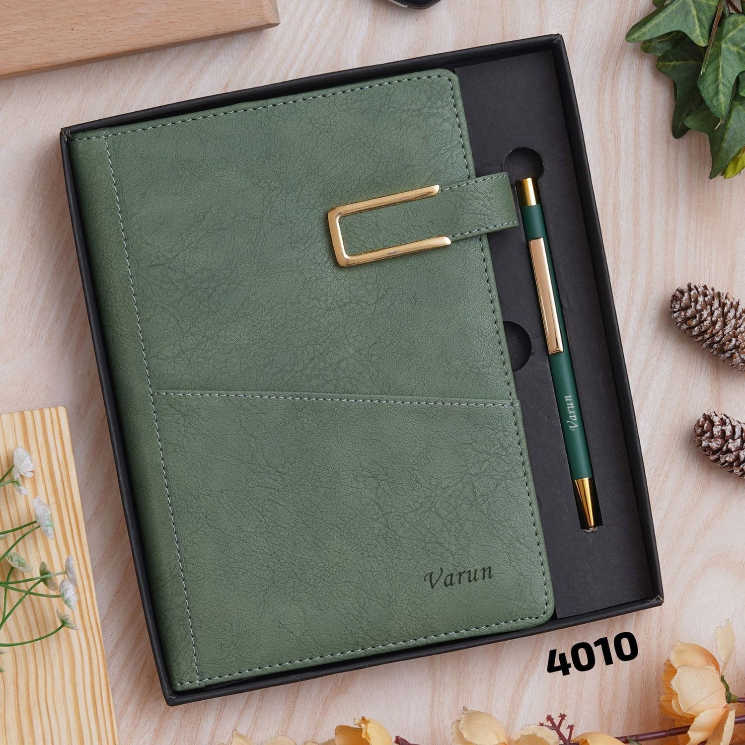 Green Premium Diary and Pen Combo Set