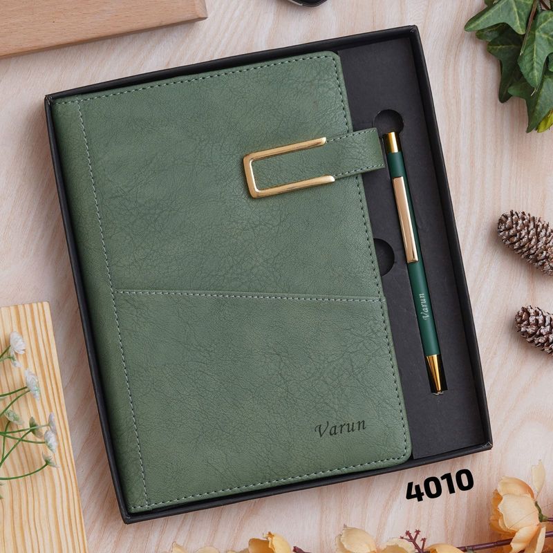 Green Premium Diary and Pen Combo Set
