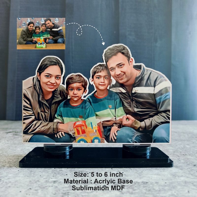 Customized Caricature Photo Frame With Magnetic Stand