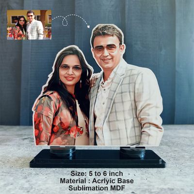 Caricature Cutout Photo Frame With Magnetic Stand