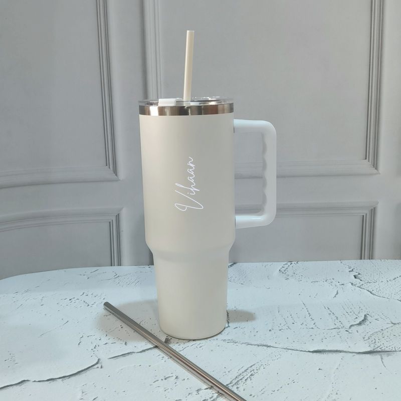 Personalized Glossy White Vacuum Insulated Tumbler ( 1200 ml )