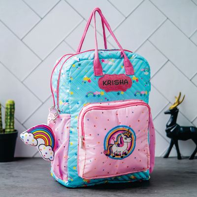 Personalized Junior Kids School Bag - Unicorn Theme (16 inches)