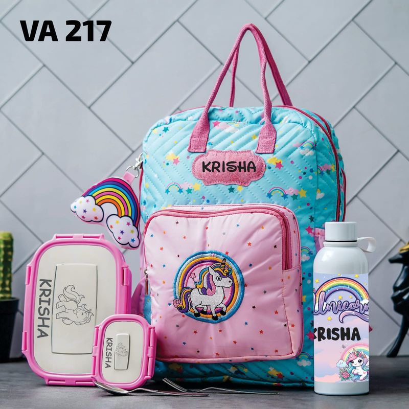 Personalized Junior Kids School Bag  - Unicorn Theme (16 inches)