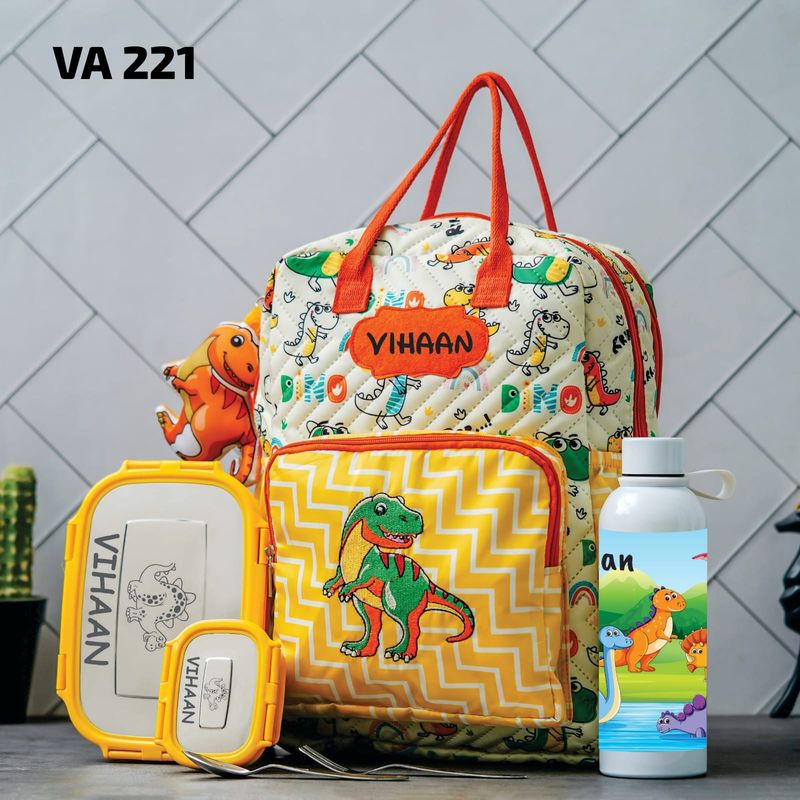 Personalized Junior Kids School Bag  - Dinosaur Theme (16 inches)