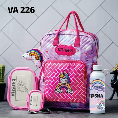 Personalized Junior Kids School Bag  - Pink Girls Theme (16 inches)