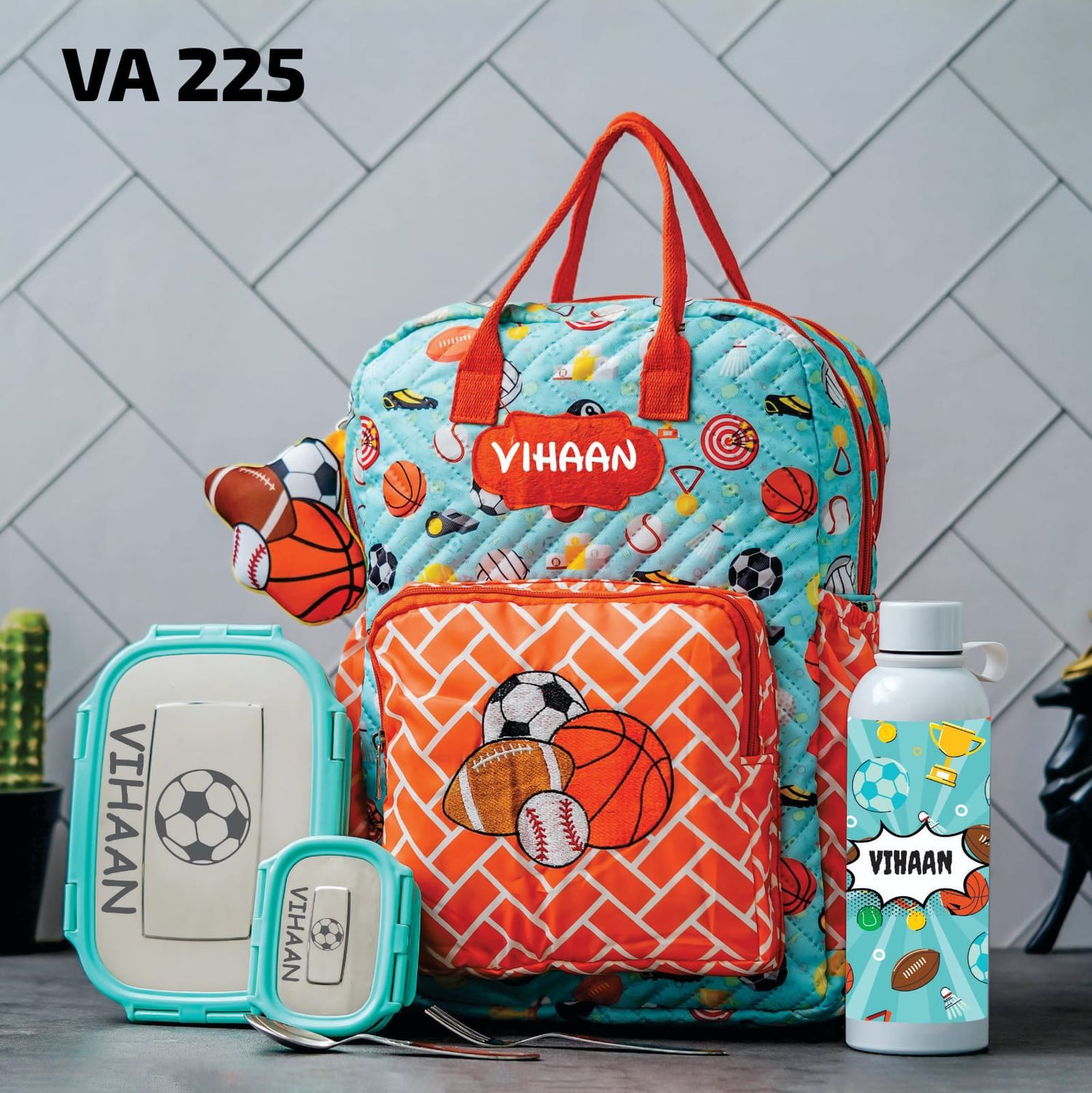 Personalized Junior Kids School Bag  - Sports Theme (16 inches)