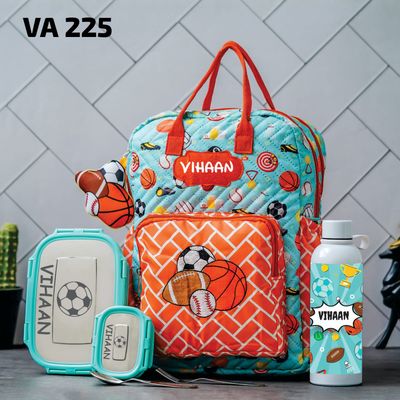 Personalized Junior Kids School Bag  - Sports Theme (16 inches)