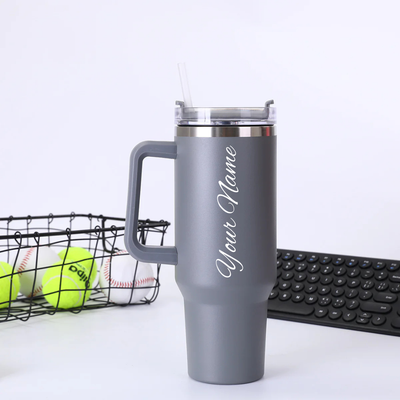 Personalized Grey Vacuum Insulated Tumbler ( 1200 ml )