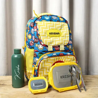Personalized Kids School Essentials Kit - Superhero Theme (18 inches)