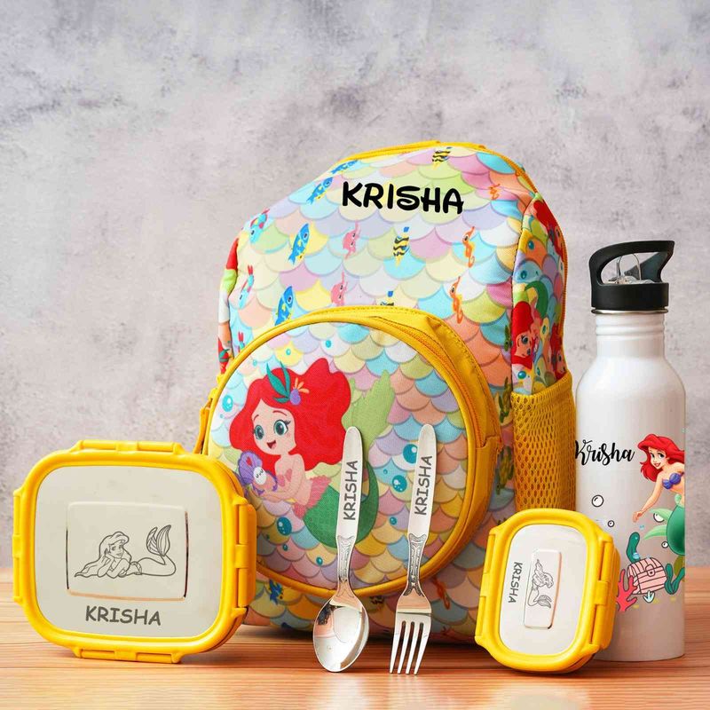 Customized Small Kids School Bag  - Mermaid Design (14 inches)