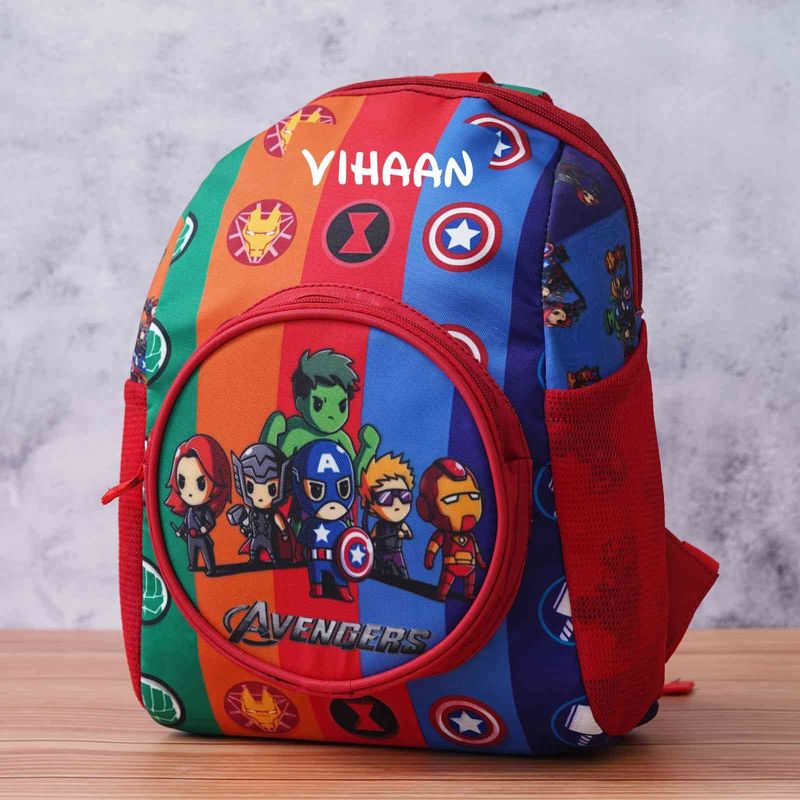 Personalized Small Kids School Bag  - Superhero Theme (14 inches)
