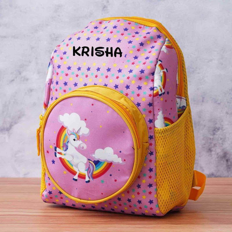 Personalized Small Kids School Bag  - Unicorn Theme (14 inches)