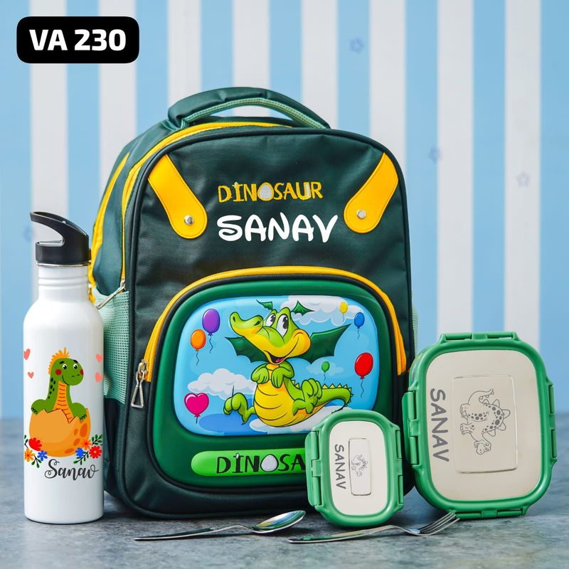 Personalised Dinosaur Themed Hard Shell School Bag (15 inches)