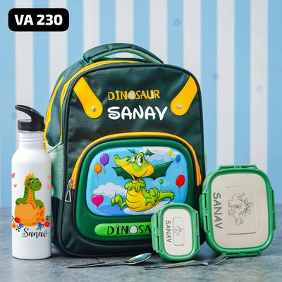 Personalised Dinosaur Themed Hard Shell School Bag (15 inches)