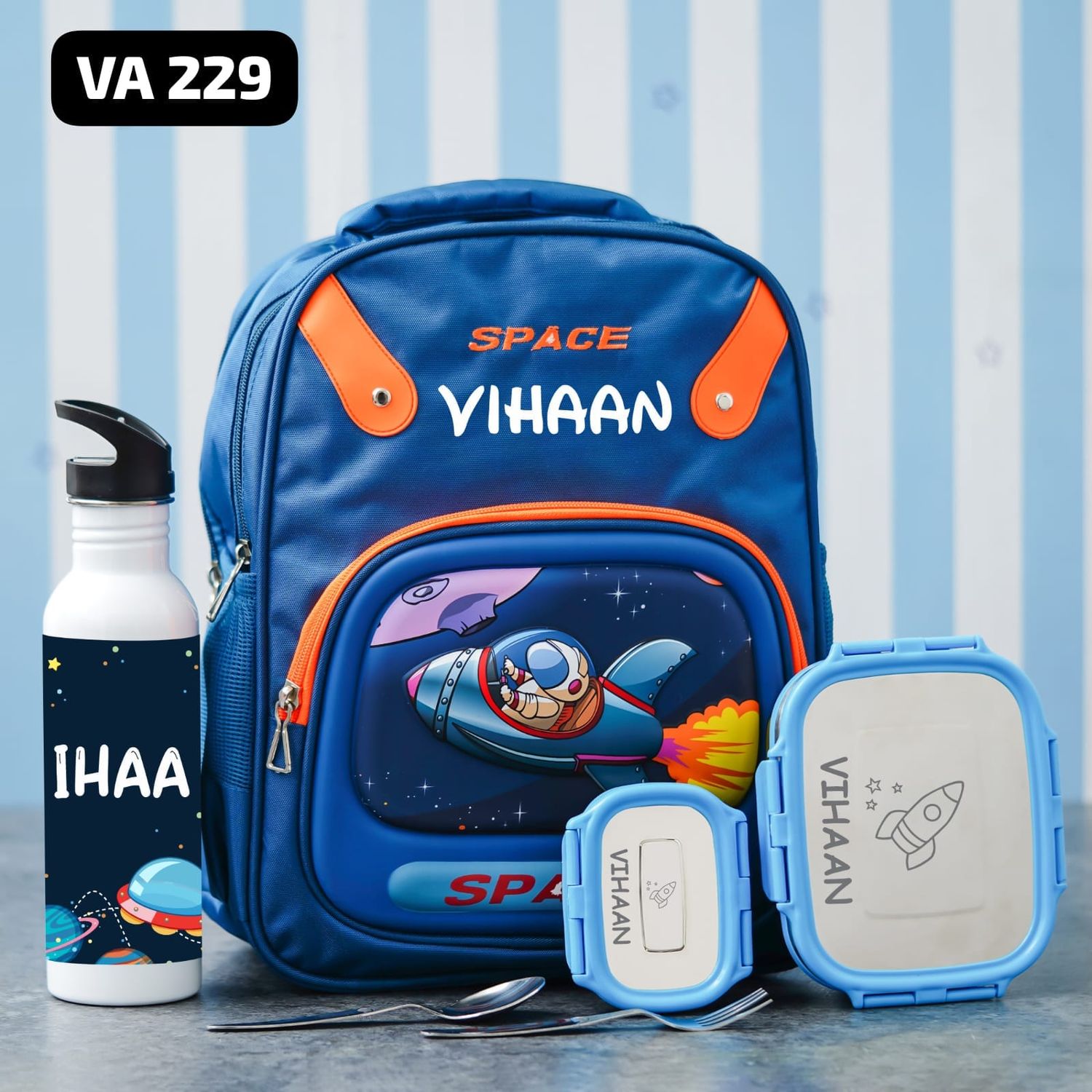 Customized Space Themed Hard Shell School Bag (15 inches)