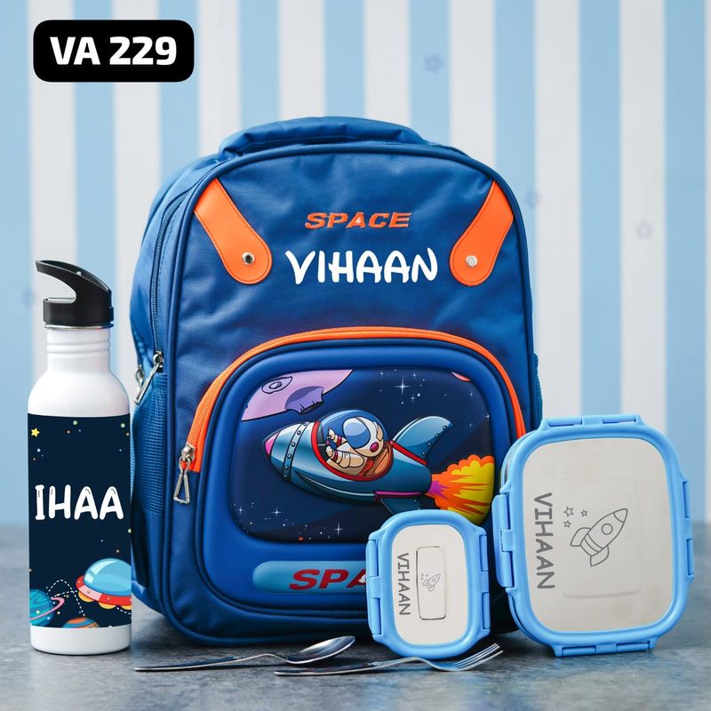 Customized Space Themed Hard Shell School Bag (15 inches)