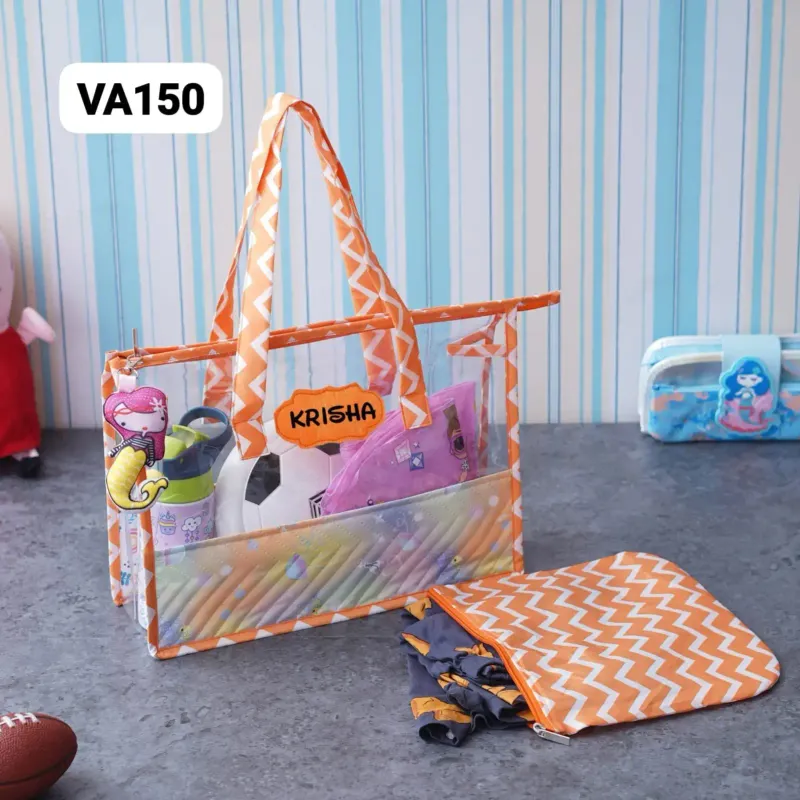 Personalized Kids Swimming Bag With Pouch - Orange Fairy Theme
