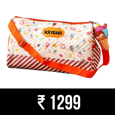 Kids Duffle Bag With 3D Toy Keychain