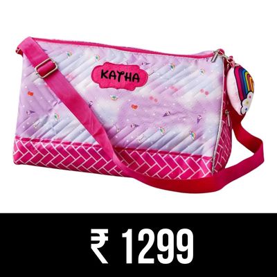 Kids Duffle Bag With 3D Toy Keychain
