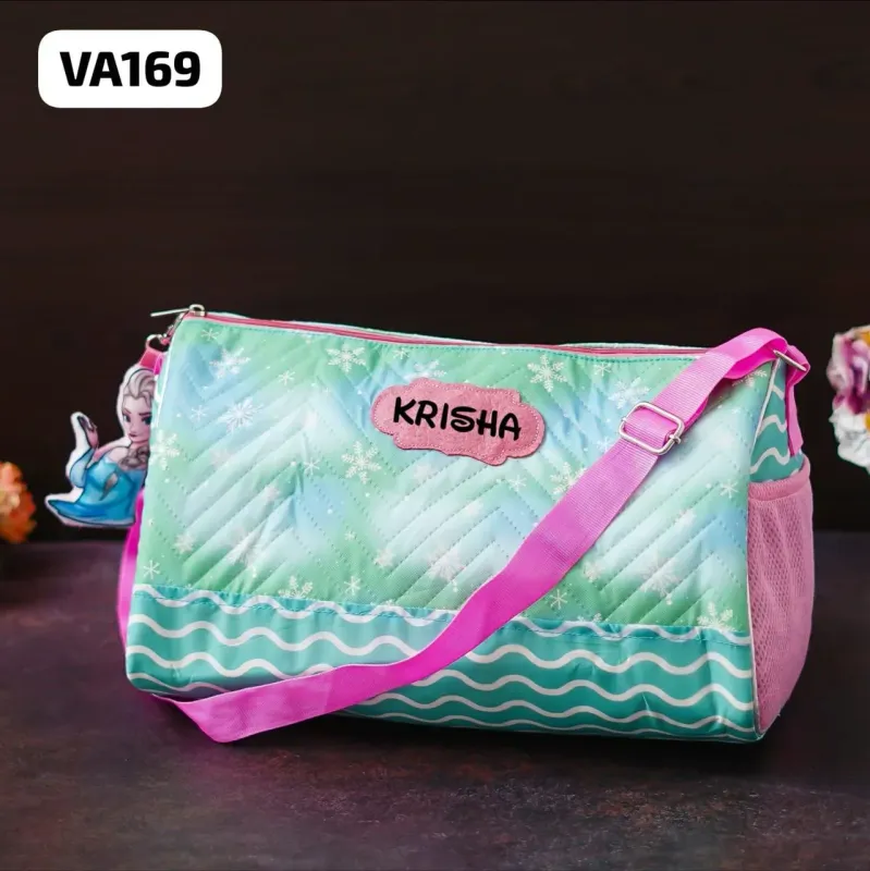 Personalized Frozen Theme Duffle Bag with 3D Toy Keychain