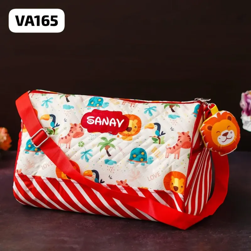 Personalized Animal Theme Duffle Bag with 3D Toy Keychain
