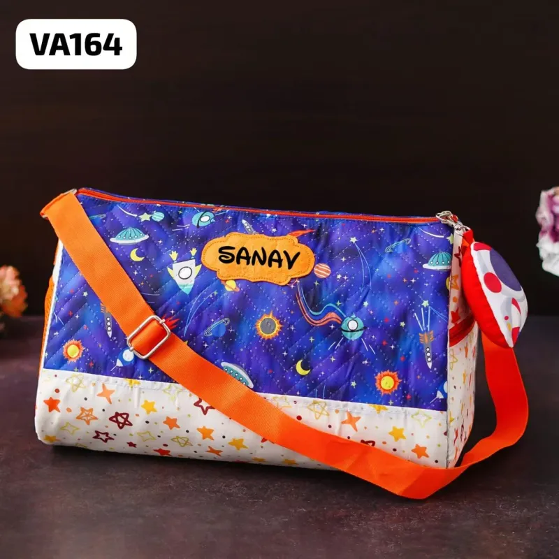 Personalized Space Astronaut Duffle Bag with 3D Toy Keychain