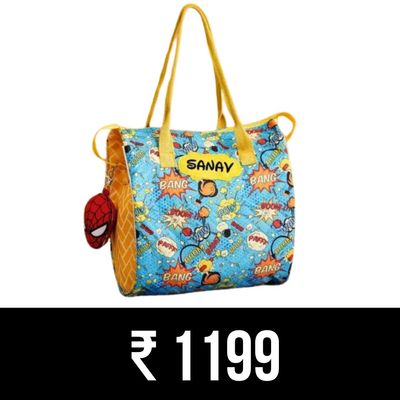 Cartoon Themed Girls Tote Bag