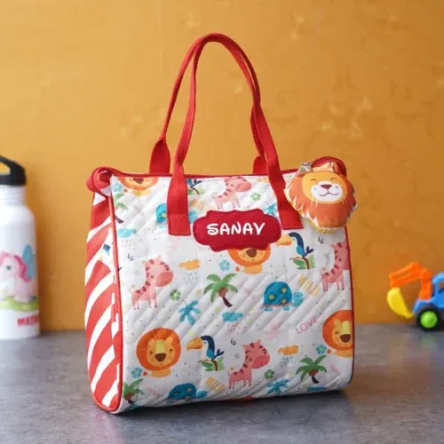 Personalized Animals Design Tote Bag with Name