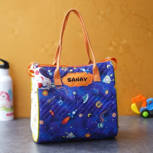 Personalized Space Astronaut Tote Bag with Name