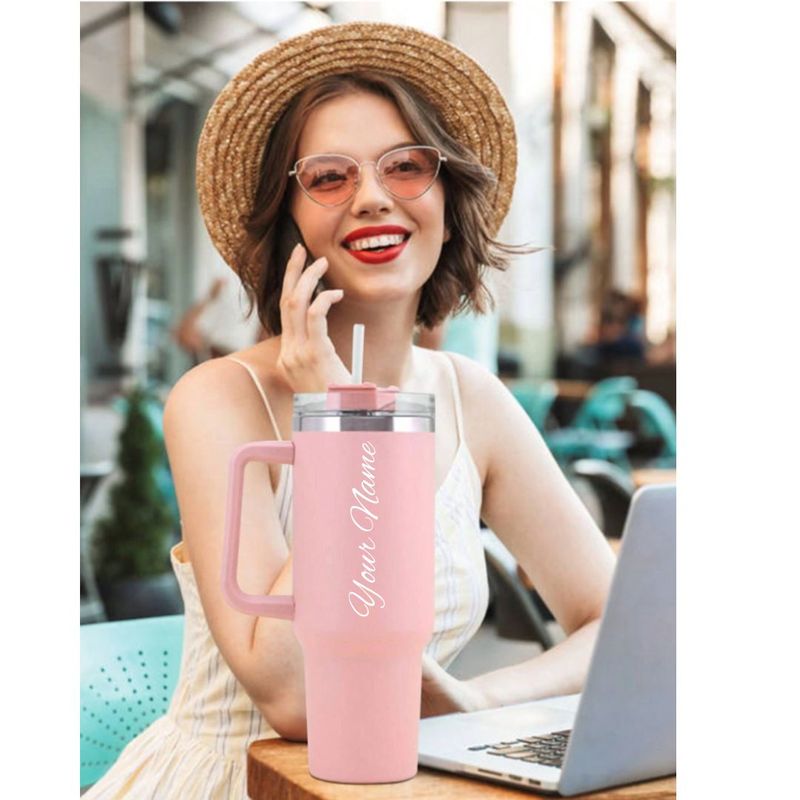 Personalized Baby Pink Vacuum 40 Oz Tumbler ( 1200 ml )