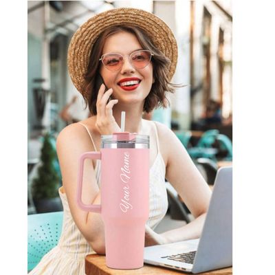 Personalized Baby Pink Vacuum 40 Oz Tumbler ( 1200 ml )
