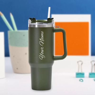 Personalized Olive Green Vacuum Insulated Tumbler ( 1200 ml )