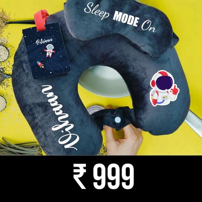 Neck Pillow, Eye Mask and Luggage Tag Combo