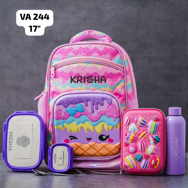 Personalised Candy Themed Hard Shell School Bag (17 inches)