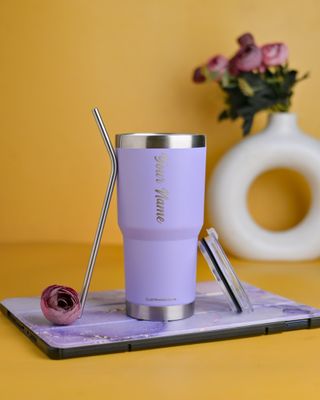 Personalized Lilac Purple Tumbler - 600 ml ( 100% Leakproof )