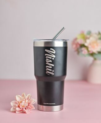Personalized Jade Black Stanley Tumbler - 600 ml ( 100% Leakproof )