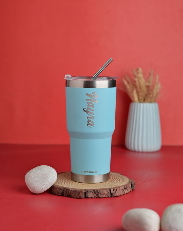 Personalized Oceanic Blue Stanley Tumbler - 600 ml ( 100% Leakproof )
