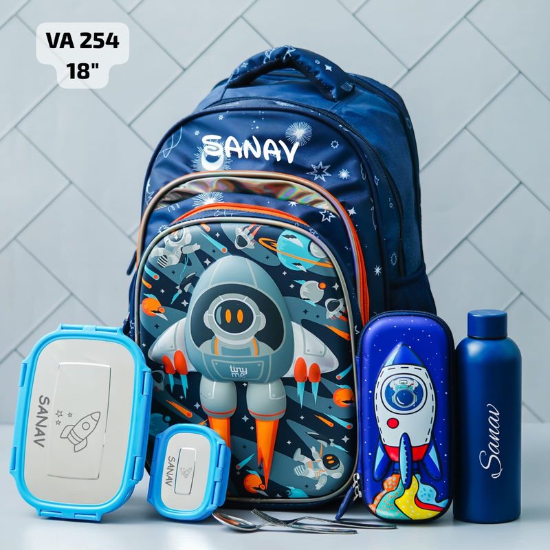 Personalized Astronaut Space Theme Premium School Bag (18 inches)
