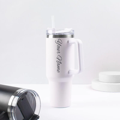 Personalized White Vacuum Insulated Tumbler ( 1200 ml )