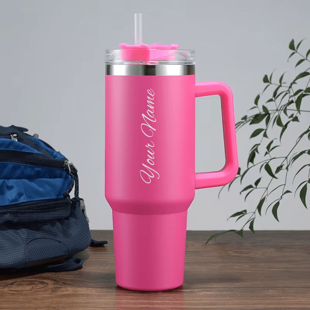 Personalized Hot Pink Vacuum Insulated Tumbler ( 1200 ml )