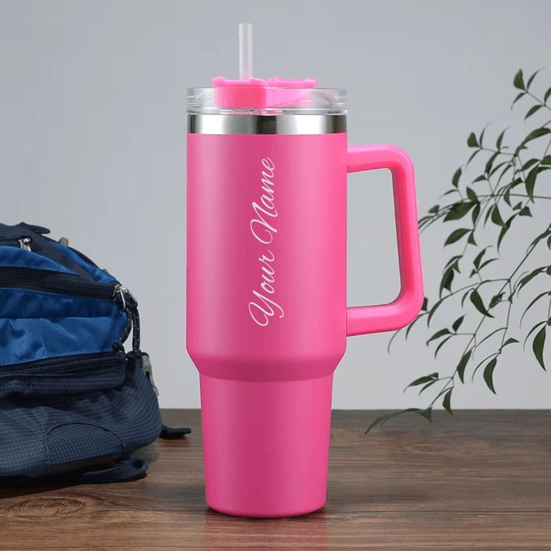 Personalized Hot Pink Vacuum Insulated Tumbler ( 1200 ml )