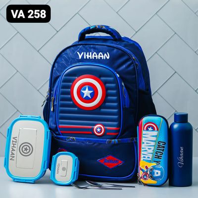 Customized Captain America Themed Avengers 3D School Bag (18 inches)