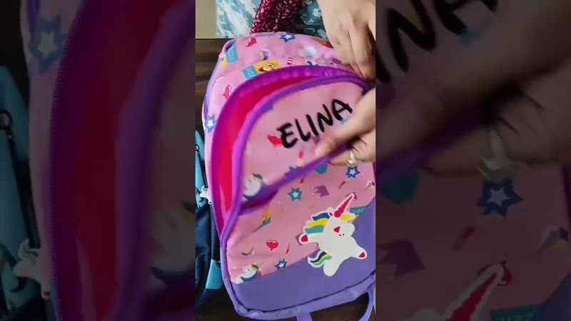 Personalized Premium Kids School Bag  - Purple Photoholic Theme (16 inches)